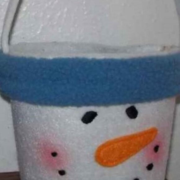 New Set of 6 Christmas Snowman Felt Treat Buckets - Picture 2 of 2